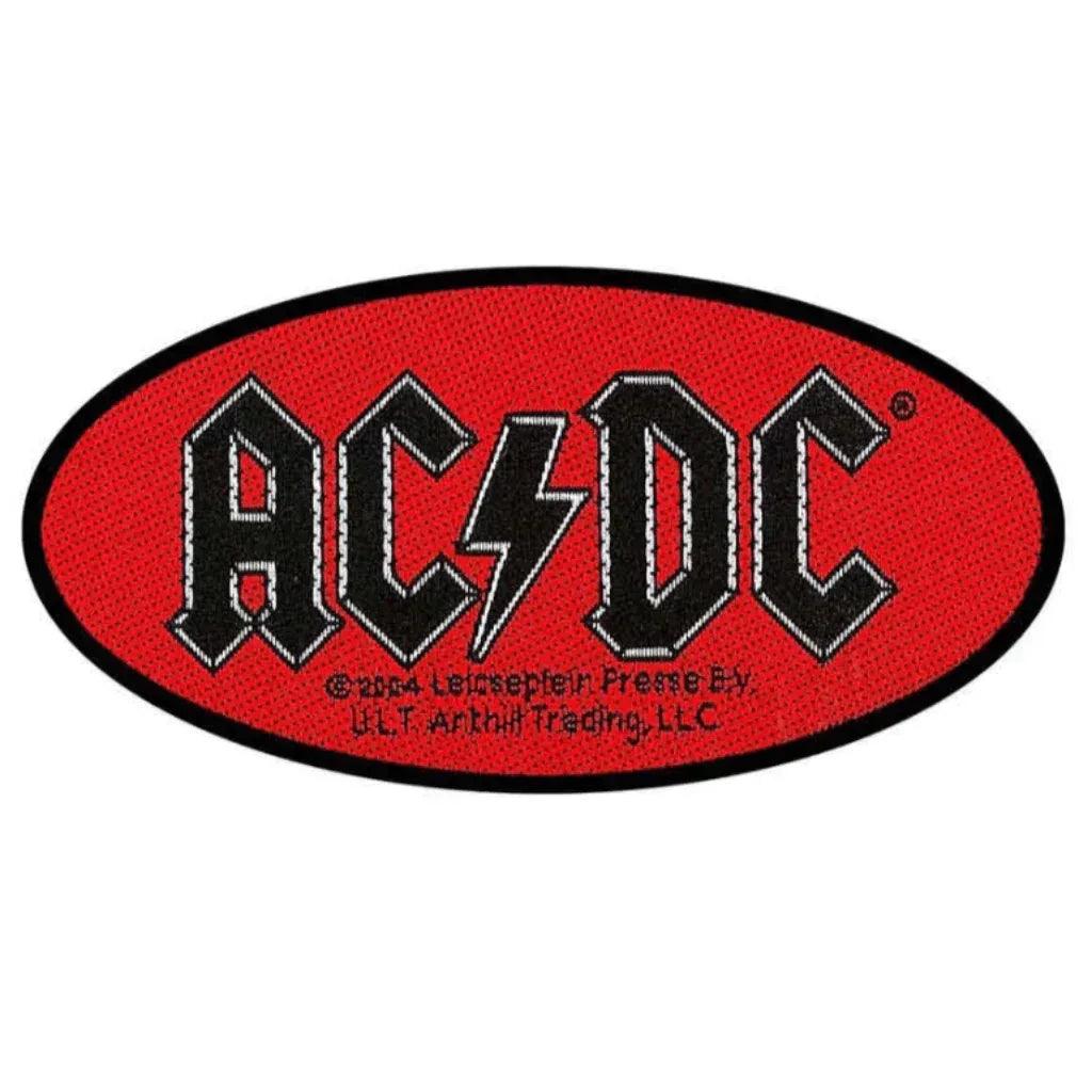 AC-DC-Aufnaeher-Patch-Logo-Oval-Black-Red - Totenkopf.com