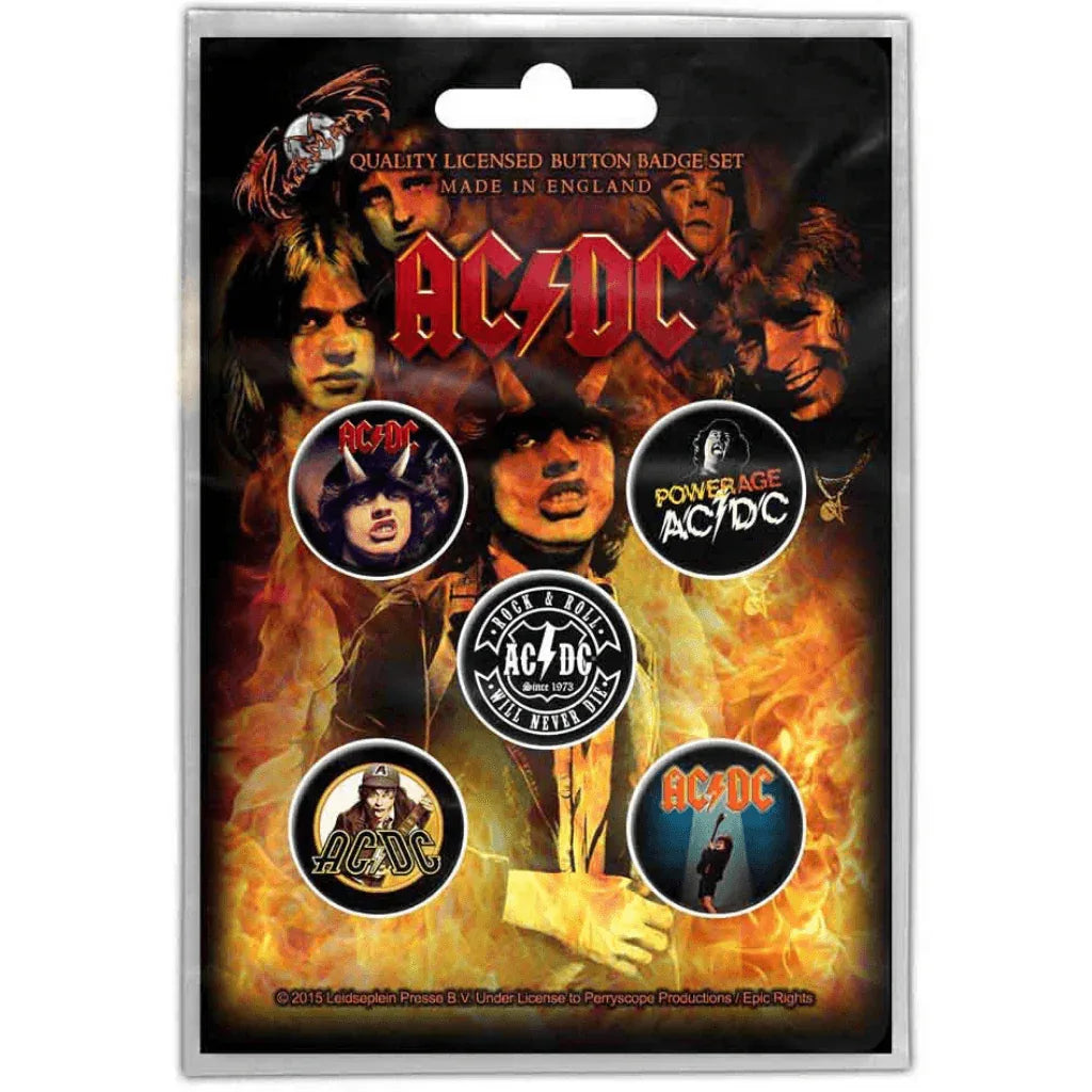 AC/DC Button Anstecker · Highway to Hell (Ø 25mm / 5er Set) - Totenkopf.com