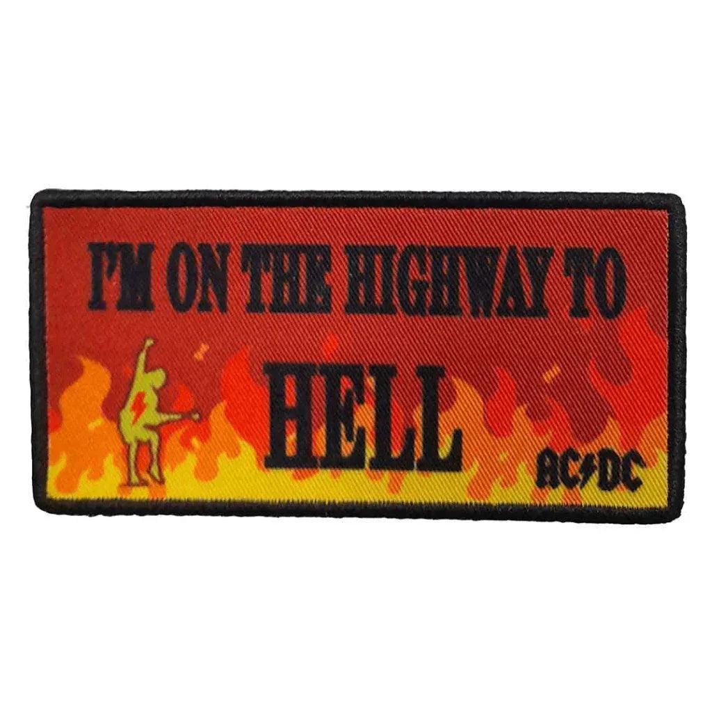 AC/DC Patch · Highway To Hell Flames Stripe (10cm x 5cm) - Totenkopf.com