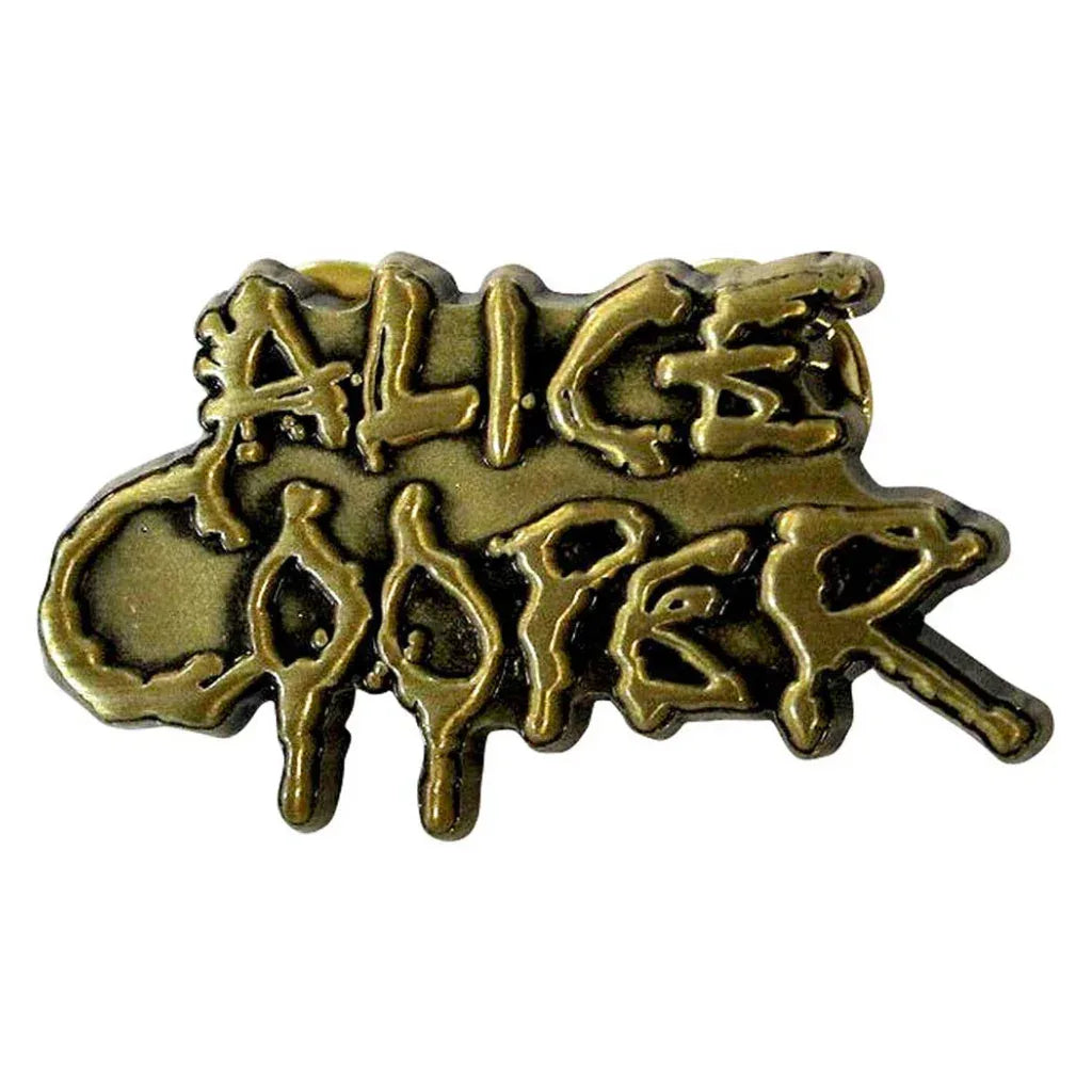 Alice Cooper Anstecker Pin · Dripping Logo Gold (4cm x 2cm) - Totenkopf.com