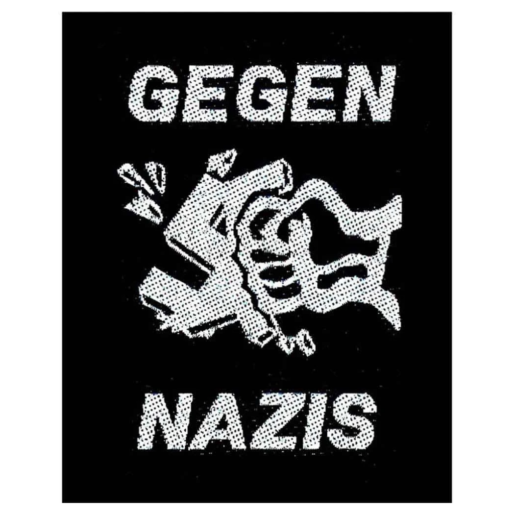 Biker & Motiv Patch Rund · Gegen Nazis (8cm x 10cm)