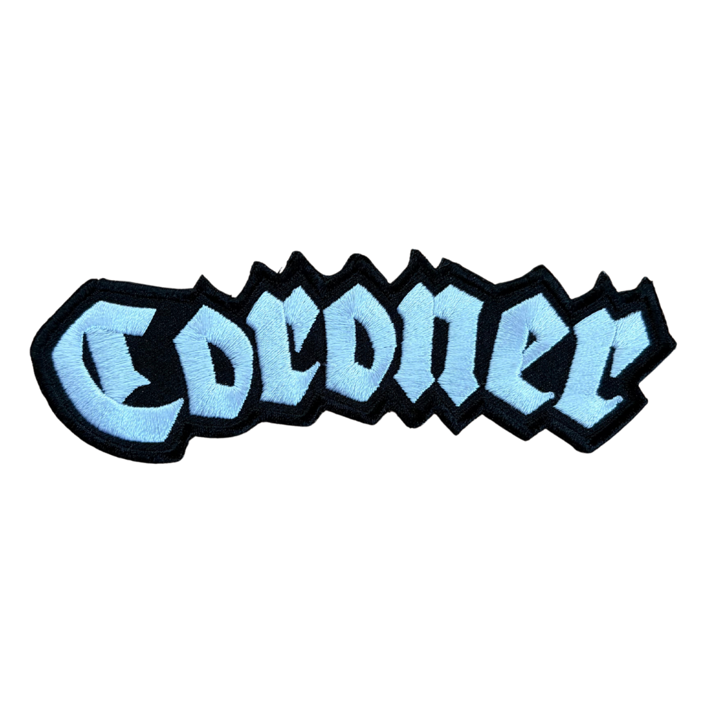 Coroner Patch · Band Text Logo Cut Out (12cm x 3cm)