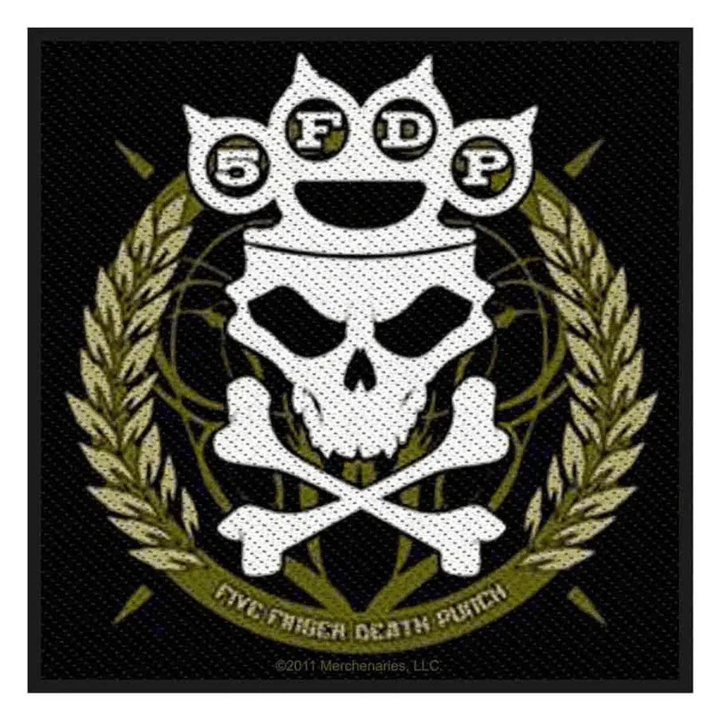 Five-Finger-Death-Punch-Patch-Aufnaeher-Knuckles-Skull-5FDP - Totenkopf.com