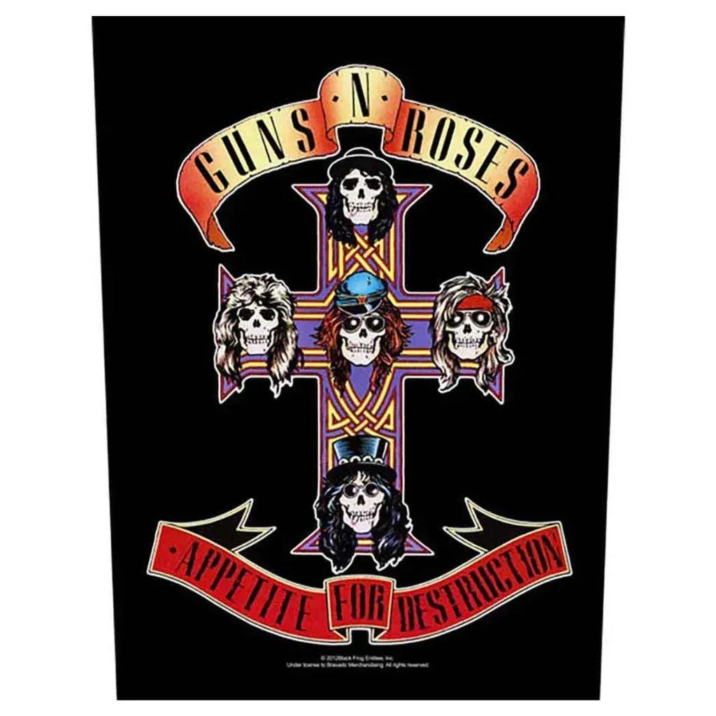 Guns N' Roses Backpatch Rückenaufnäher · Appetite For Destruction (29cm x 34cm) - Totenkopf.com