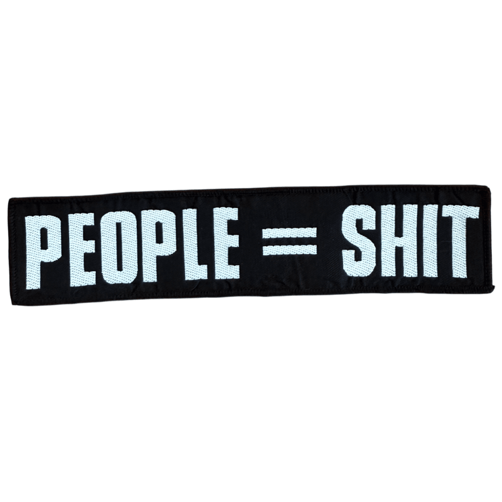 Biker Rocker Patch · People = Shit · Grosser Langer Stripe Patch (20cm x 4cm)