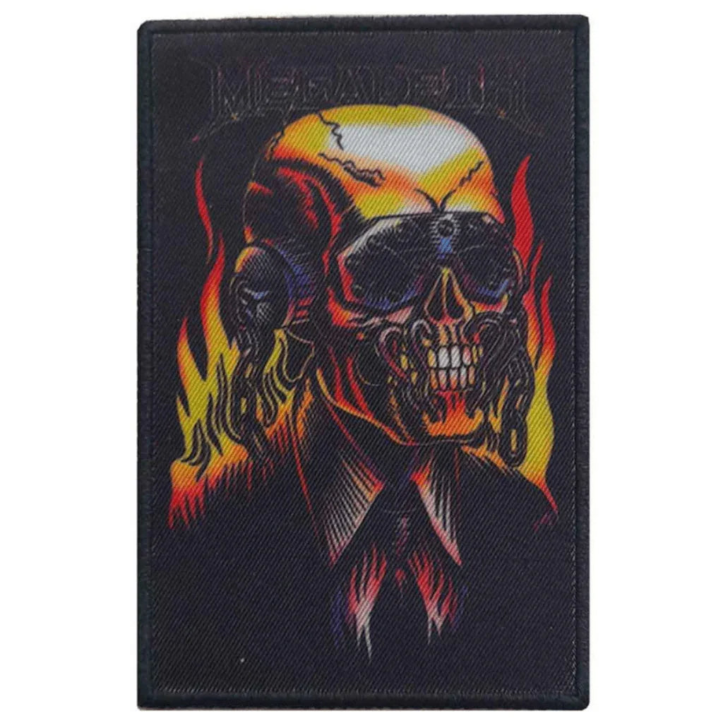 Megadeth Patch · Flaming Vic (7cm x 10cm) - Totenkopf.com