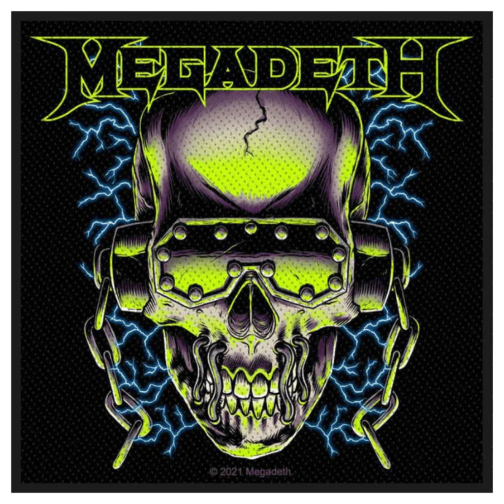 Megadeth Patch · Vic Rattlehead Black Green (10cm x 10cm) - Totenkopf.com