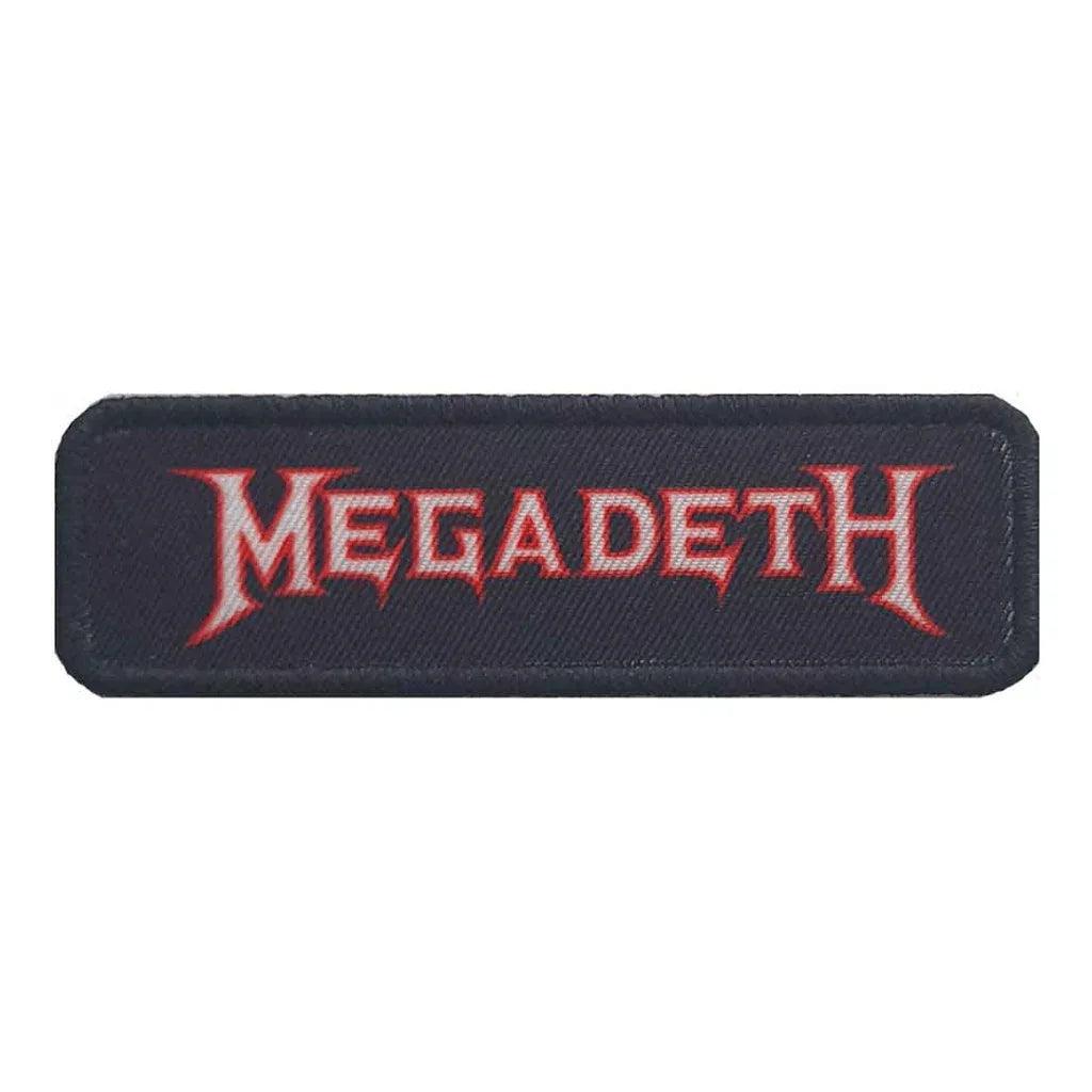 Megadeth-Kleiner-Logo-Stripe-Patch-Aufnaeher - Totenkopf.com