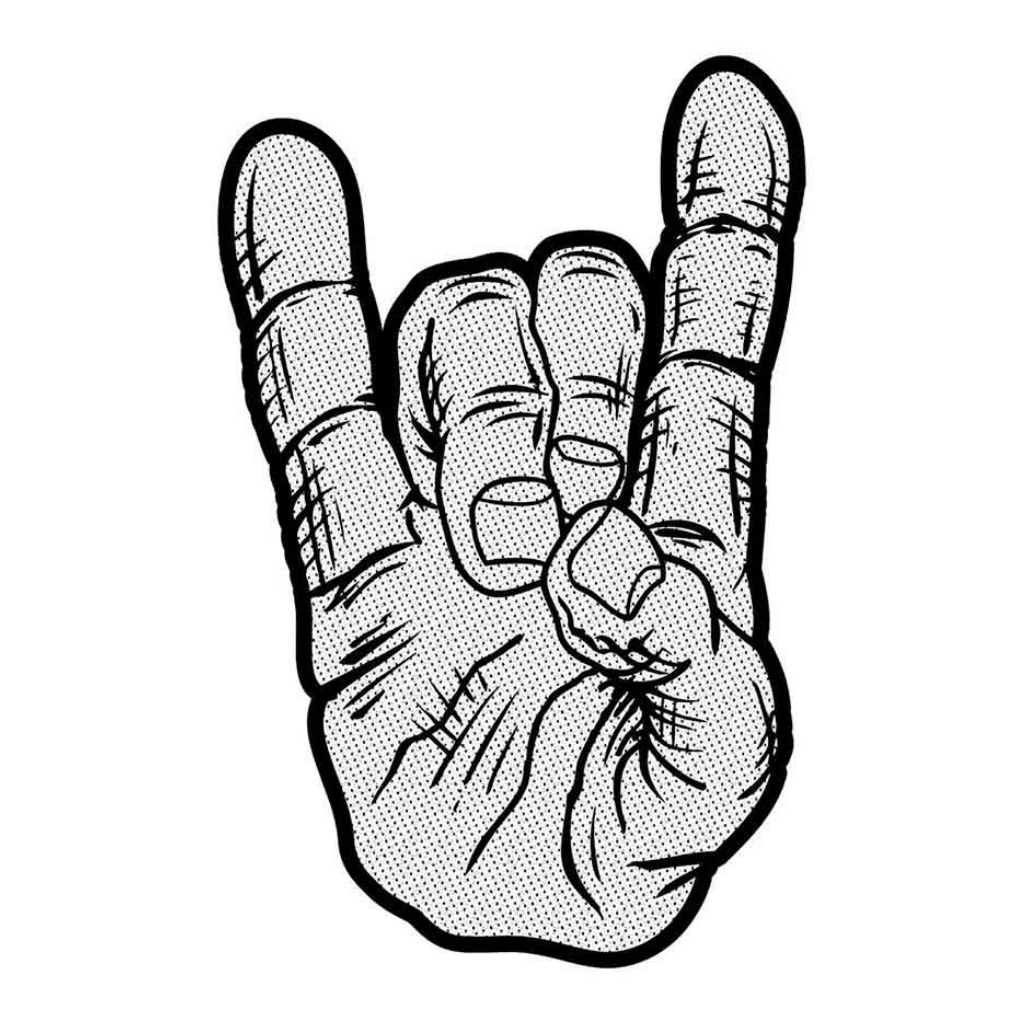 Metal-Merch-Patch-Teufelszeichen-Gruss-Pommesgabel