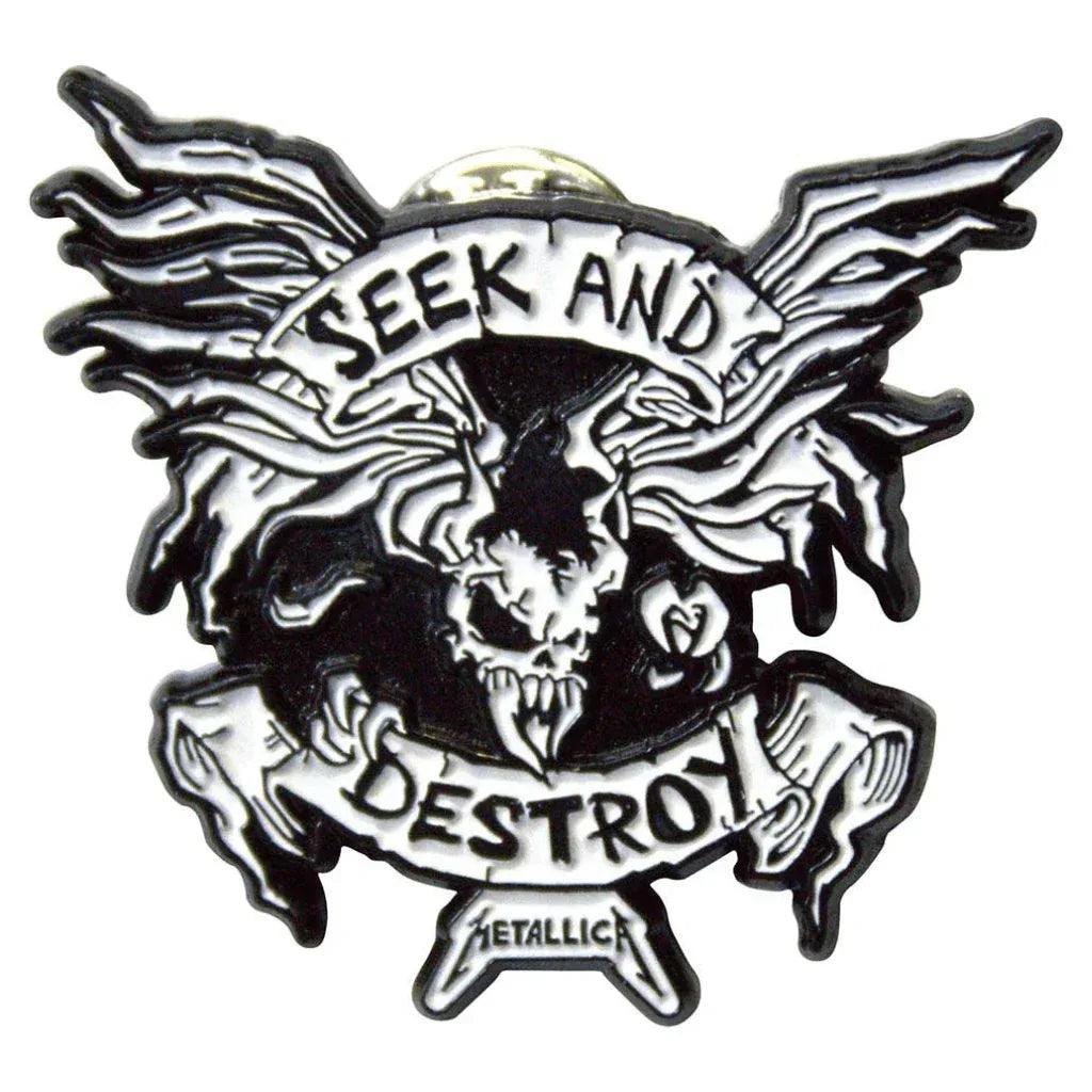 Metallica-Anstecker-Metal-Pin-Seek-And-Destroy - Totenkopf.com