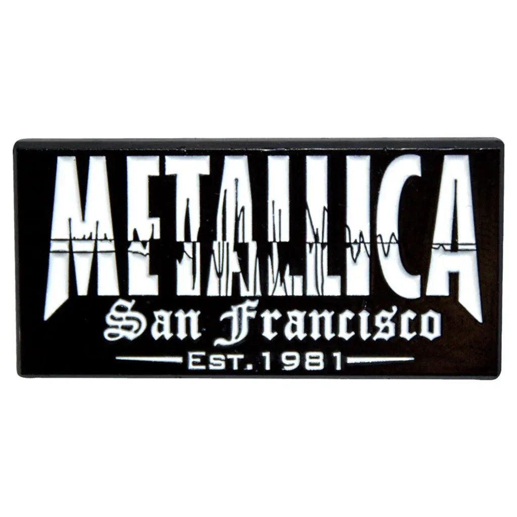 Metallica Anstecker Pin · Quake Logo San Francisco 1981 (4cm x 2cm) - Totenkopf.com