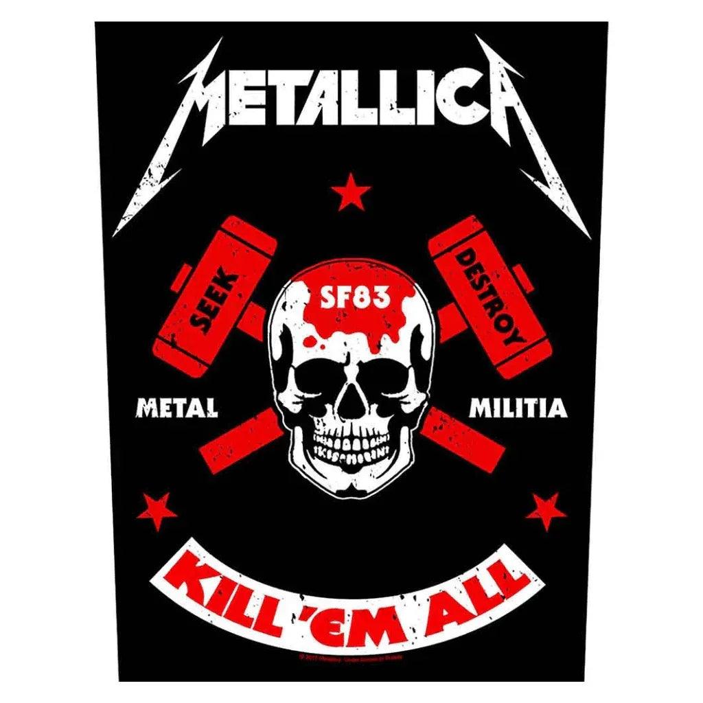 Metallica Backpatch Rückenaufnäher · Kill Em All Militia (29cm x 34cm) - Totenkopf.com