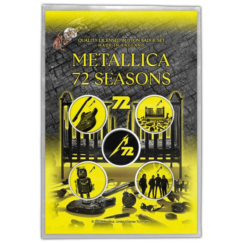 Metallica Button Anstecker · 72 Seasons (Ø 25mm / 5er Set) - Totenkopf.com