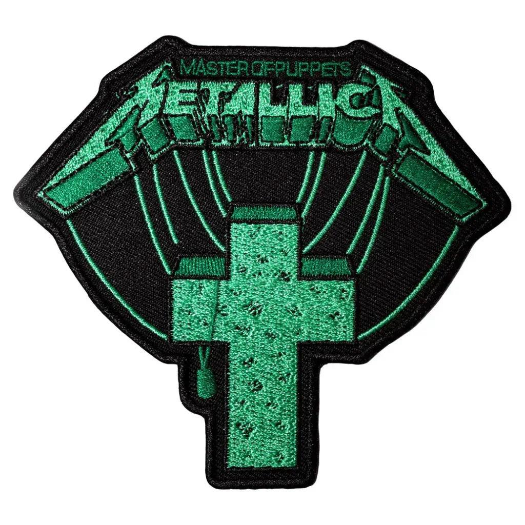 Metallica-Patch-Aufnaeher-Master-Of-Puppets-Green-Cross - Totenkopf.com
