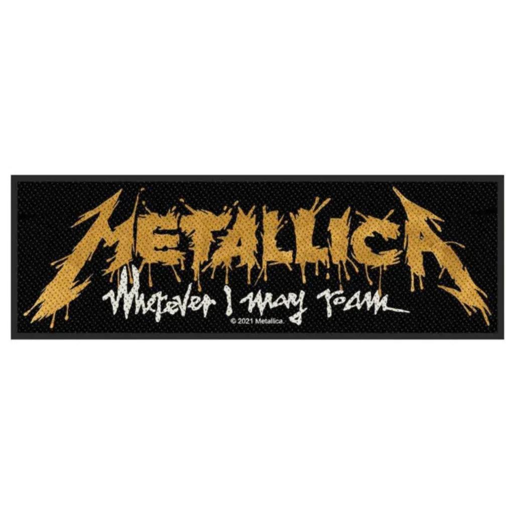 Metallica-Patch-Aufnaeher-Wherever-i-may-roam-Stripe - Totenkopf.com