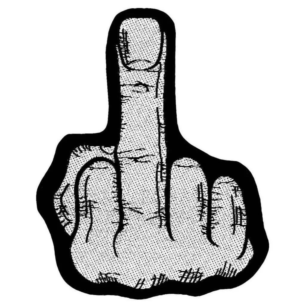 Mittelfinger Patch · Stinkefinger Aufnäher (10cm x 10cm) - Totenkopf.com