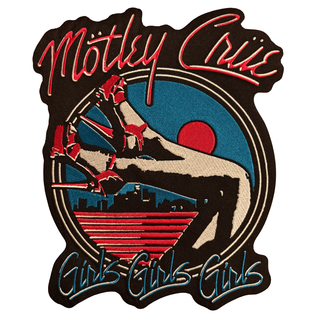Mötley Crüe Backpatch Rückenaufnäher · Girls, Girls, Girls (20cm x 23cm)