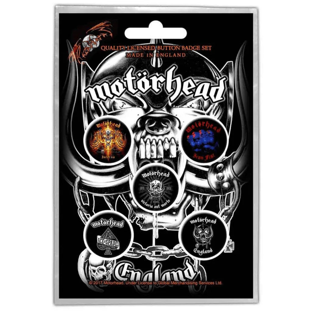 Motörhead Button Anstecker · England (Ø 25mm / 5er Set) - Totenkopf.com