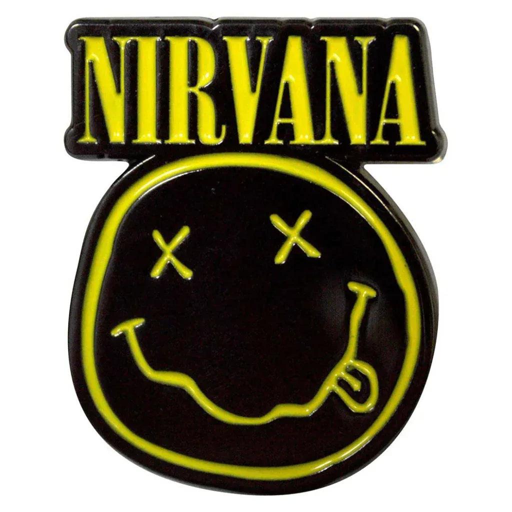 Nirvana-Anstecker-Logo-Pin-Happy-Face - Totenkopf.com
