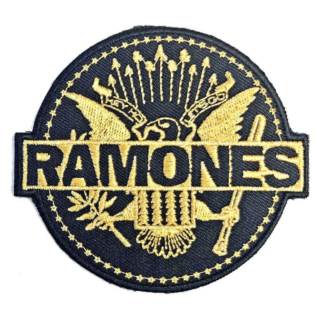 Ramones Patch Rund · Gold Seal (Ø 8cm) - Totenkopf.com