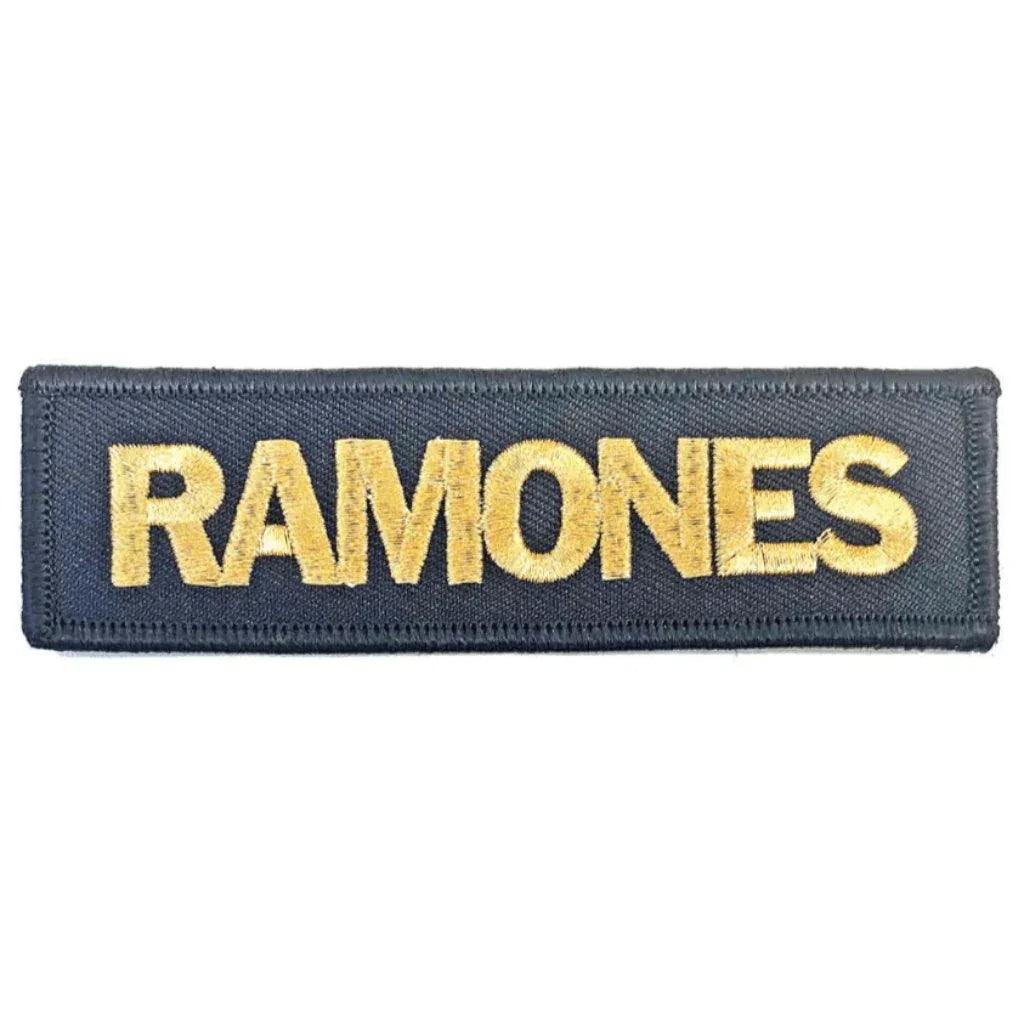 Ramones-Patch-Aufnaeher-Gold-Logo - Totenkopf.com