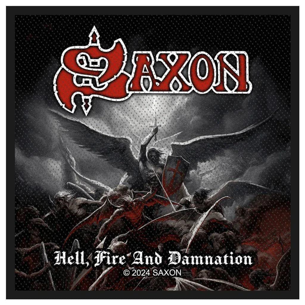 Saxon-Patch-Aufnaeher-Hell-Fire-And-Damnation - Totenkopf.com