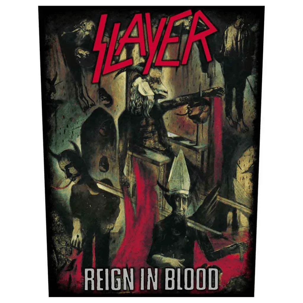 Slayer Backpatch Rückenaufnäher · Reign In Blood (29cm x 34cm) - Totenkopf.com