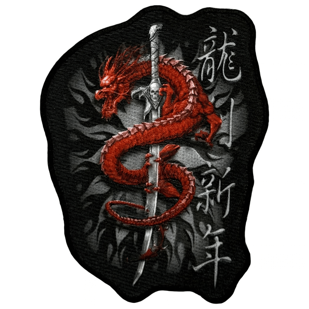 Spiral Biker Motiv Patch · Oriental Dragon