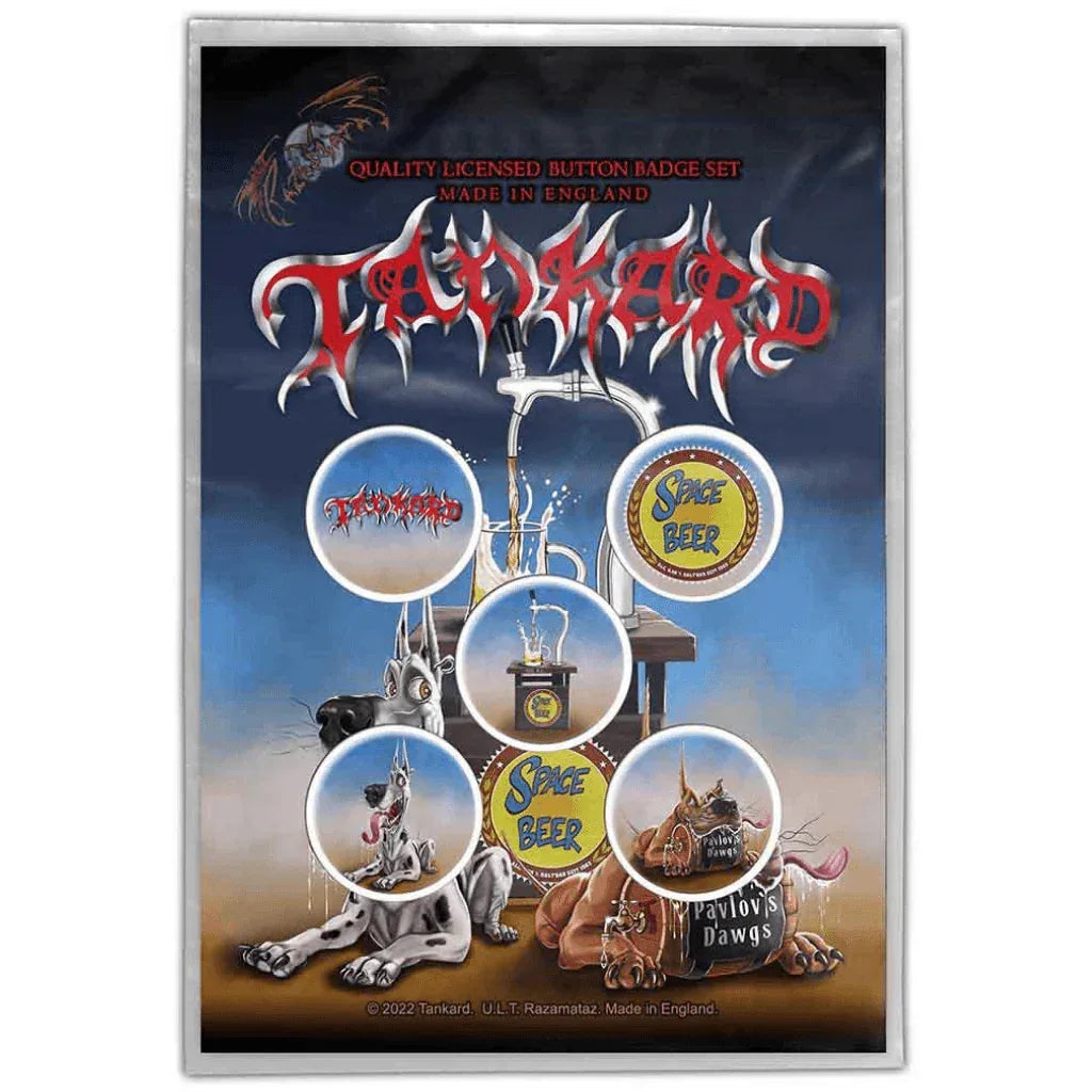 Tankard Button Anstecker · Pavlovs Dogs (Ø 25mm / 5er Set) - Totenkopf.com