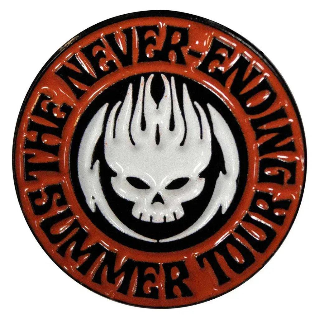 The Offspring Anstecker Pin Rund · The Never Ending Summer Tour (Ø 2cm) - Totenkopf.com
