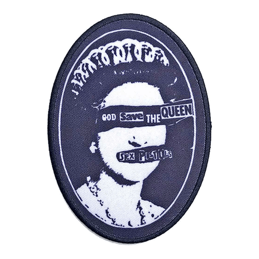 The Sex Pistols Patch · God Save The Queen Oval Schwarz Weiss