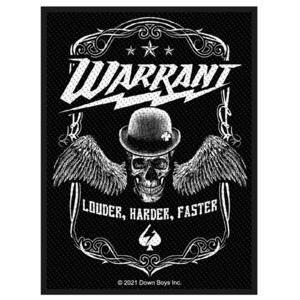 Warrant Patch · Louder Faster Harder (8cm x 10cm) - Totenkopf.com