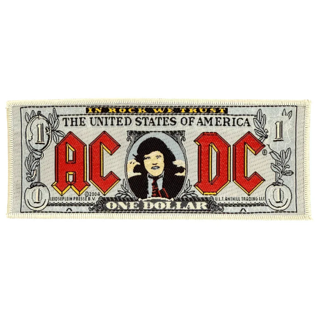 AC/DC Patch · One Dollar Bank Note Stripe (16cm x 6cm) - Totenkopf.com