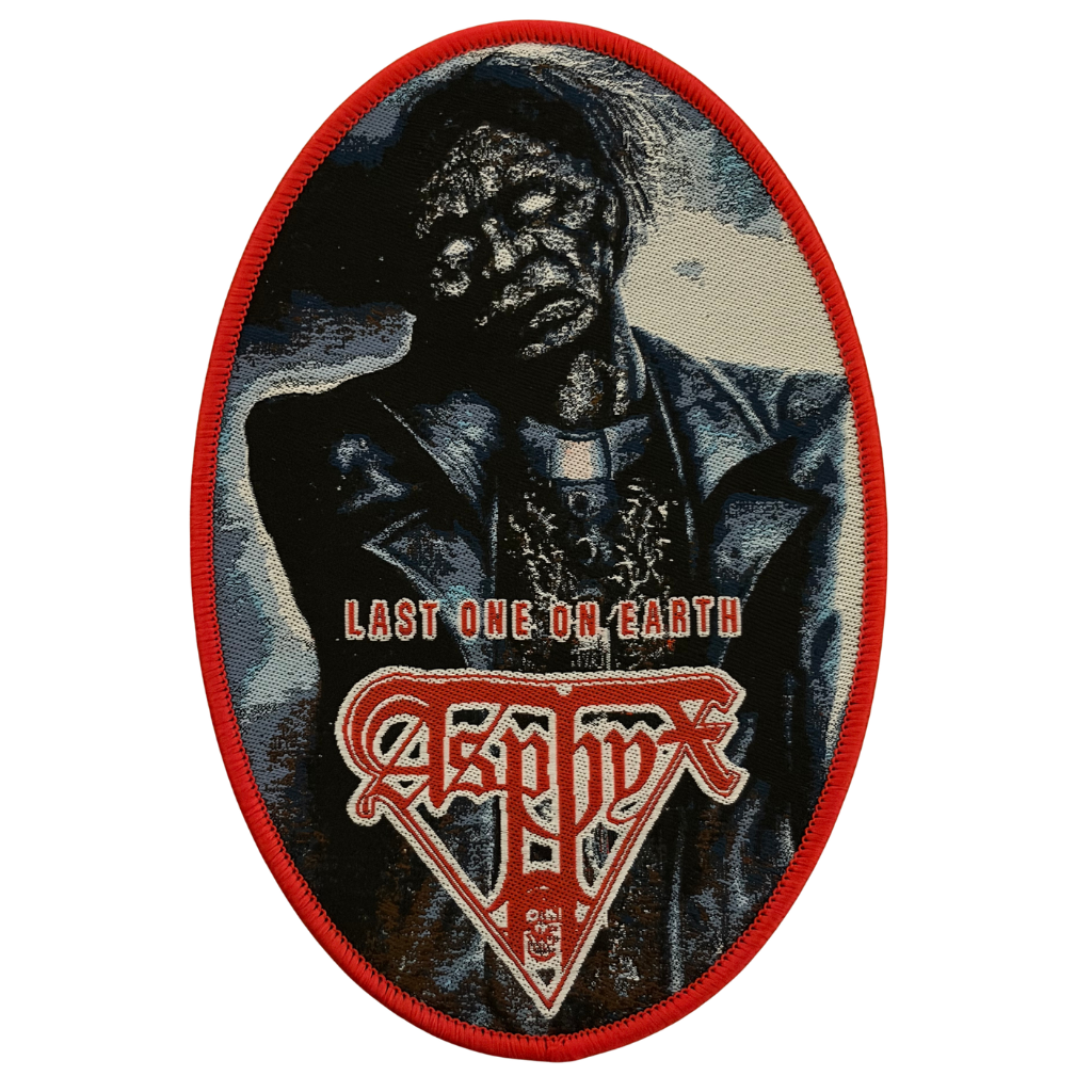 Asphyx Patch Oval · Last One On Earth Red (9cm x 13cm)