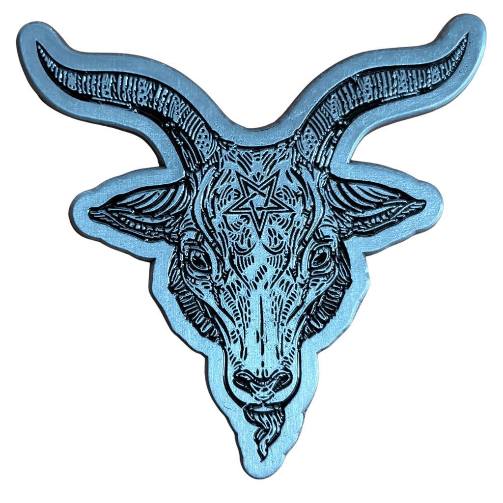 Baphomet Goat Anstecker Pin · Motiv Ziegenkopf mit Pentagramm (4cm x 4cm)