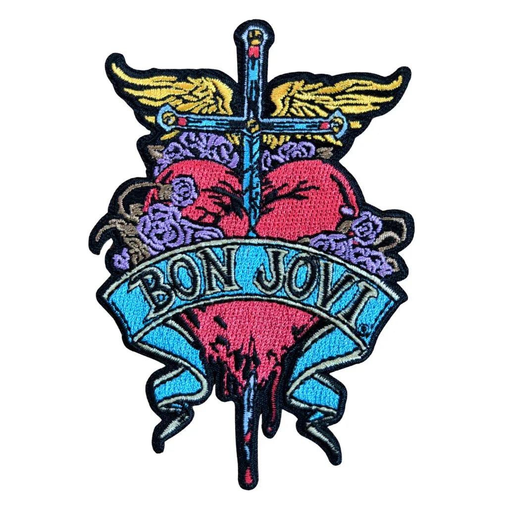 Bon Jovi Patch · Heart & Dagger (7cm x 10cm) - Totenkopf.com