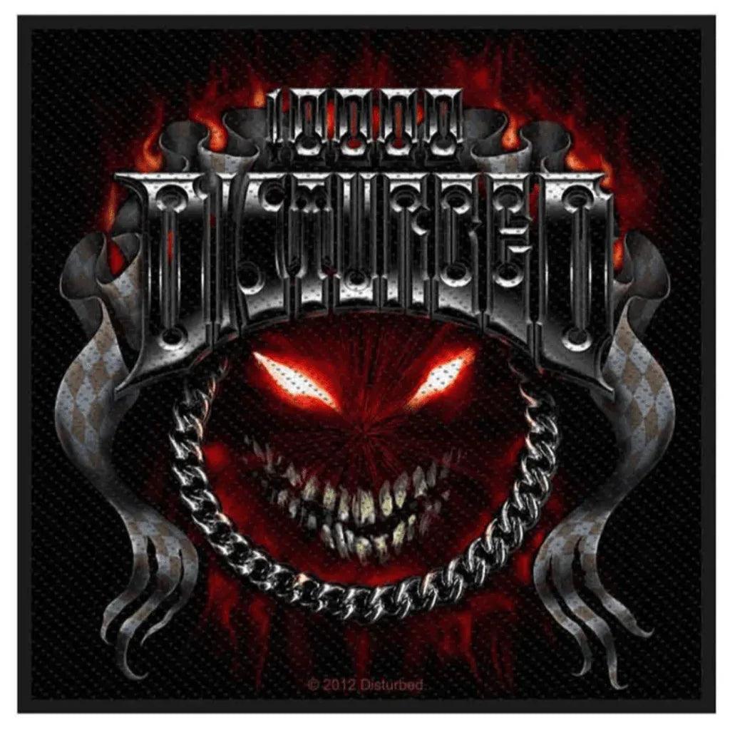 disturbed-aufnaeher-patch-chrome-smile - Totenkopf.com