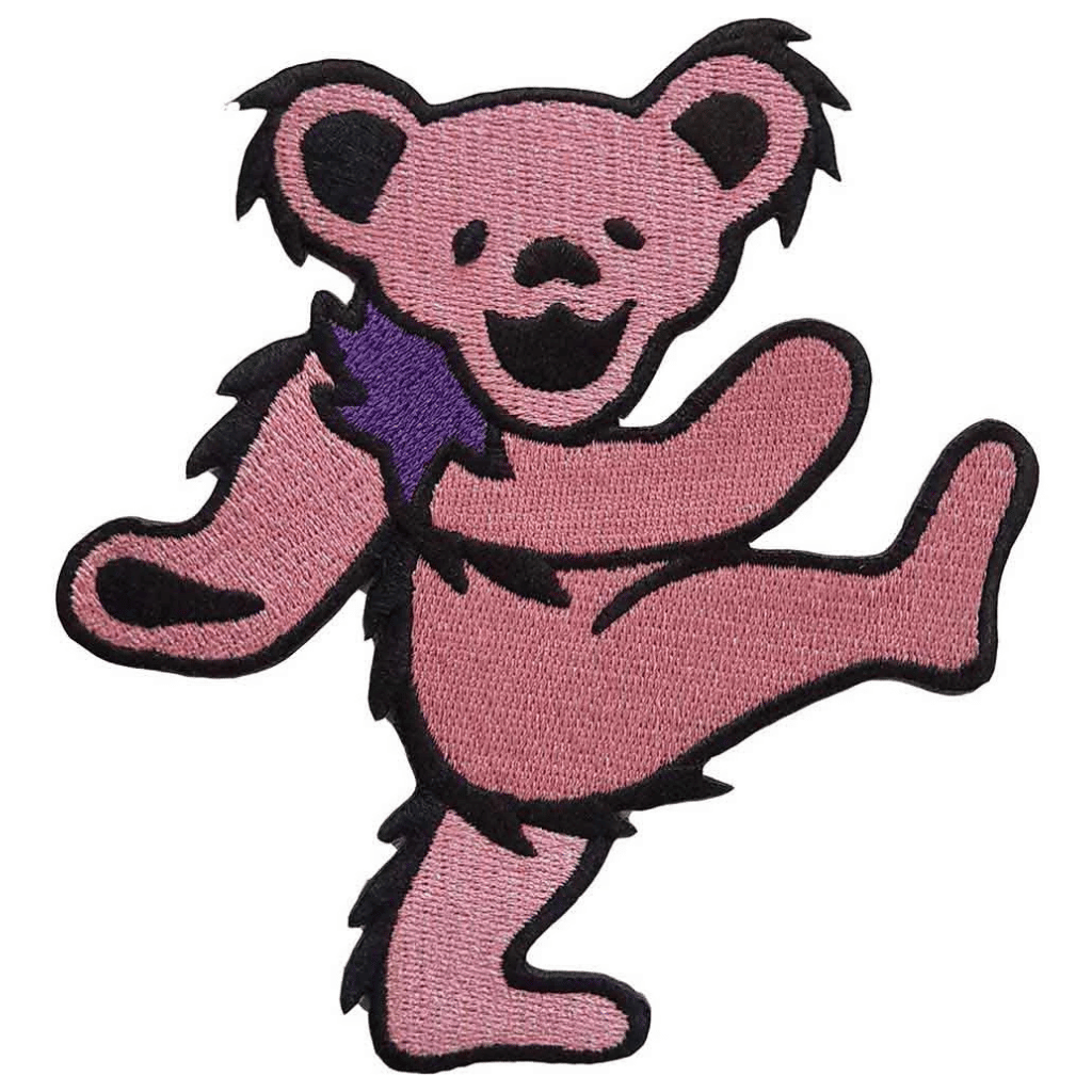 Grateful Dead Patch · Dancing Bear Pink (10cm x 12cm)