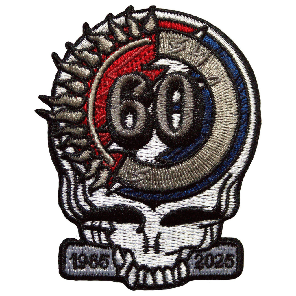 grateful-dead-patch-rund-60-th-anniversary-skull - Totenkopf.com