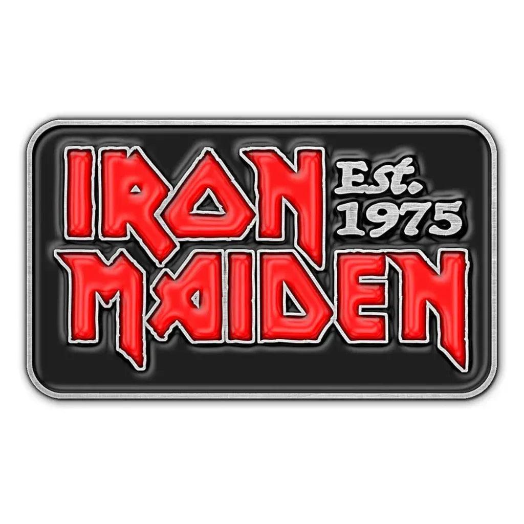 Iron Maiden Anstecker Pin · Logo Est. 1975 (4cm x 3cm) - Totenkopf.com
