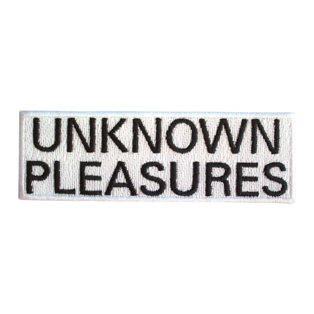 Joy Division Patch · Unknown Pleasures Text Stripe (10cm x 4cm)