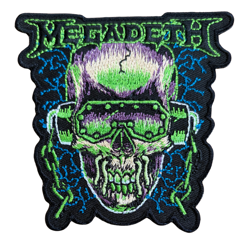 Megadeth Patch · Vic Rattlehead Green Cut Out (8cm x 9cm)