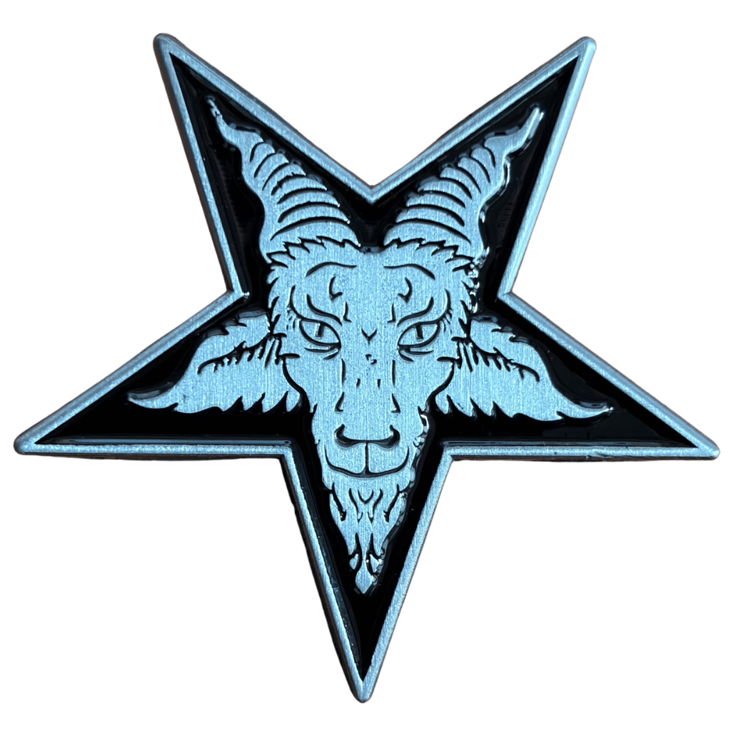 Goat Pentagramm Anstecker Pin · Motiv Baphomet Ziegenkopf (4cm x 4cm)