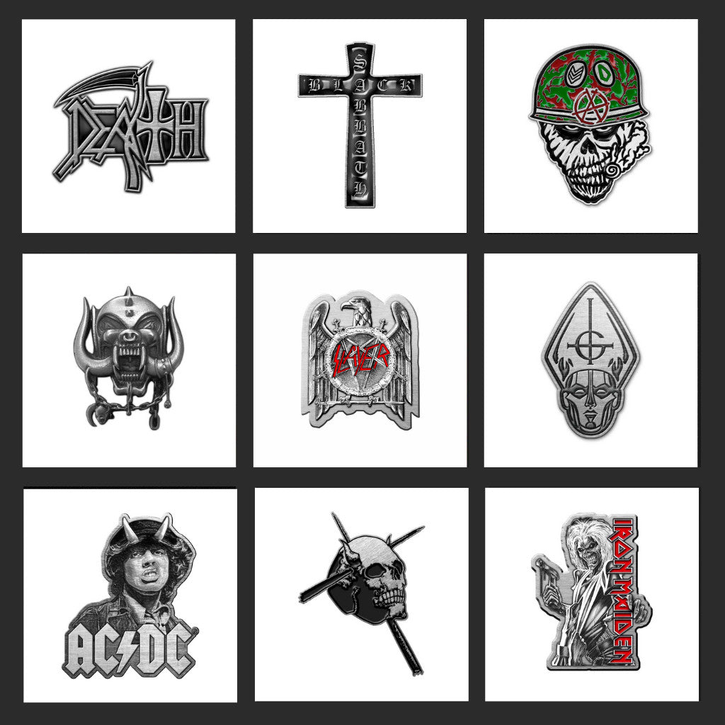 Metal Pin Anstecker von diversen Heavy Metal Bands