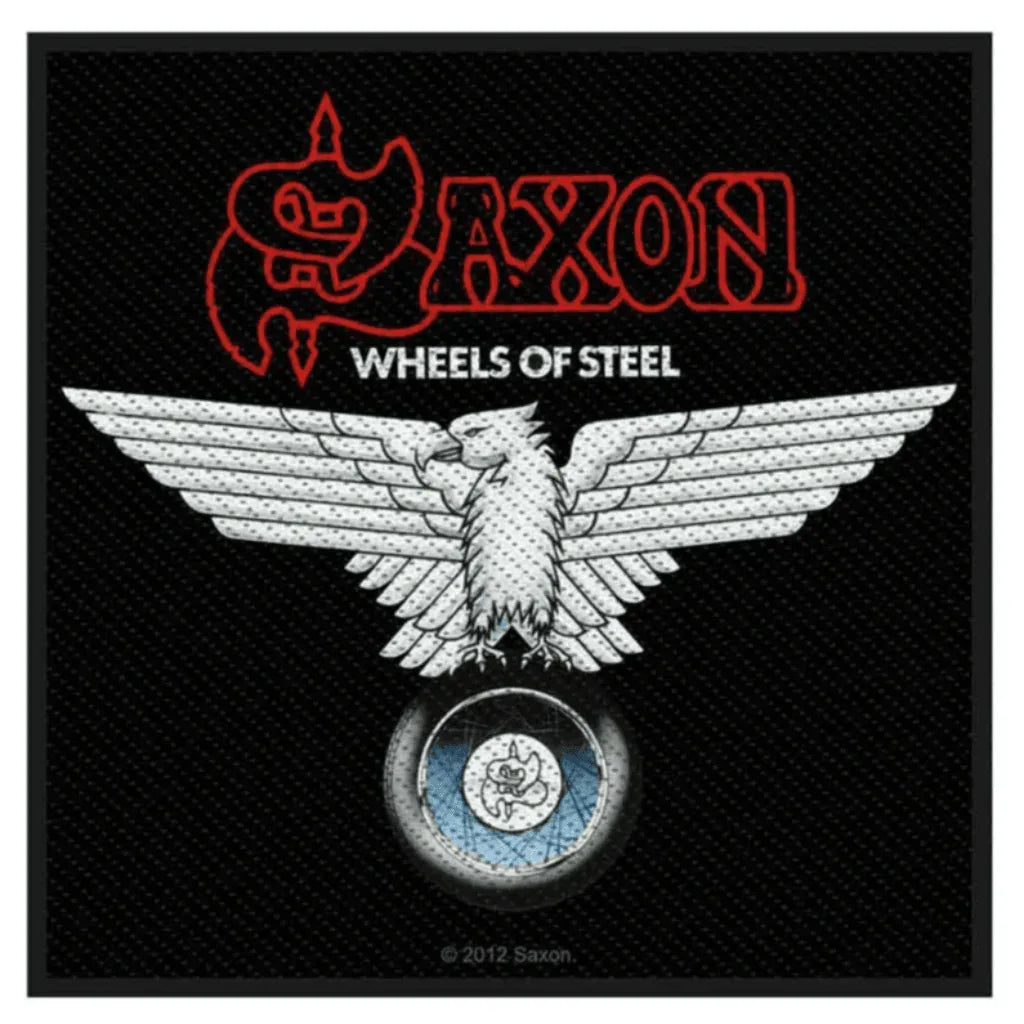 Saxon Patch · Wheels of Steel (10cm x 10cm) - Totenkopf.com