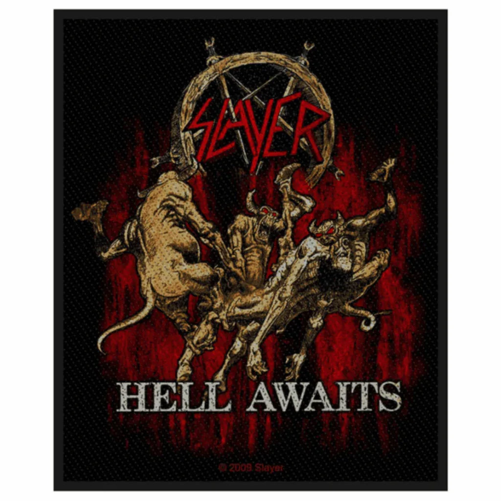 Slayer Patch · Hell Awaits (7cm x 10cm) - Totenkopf.com
