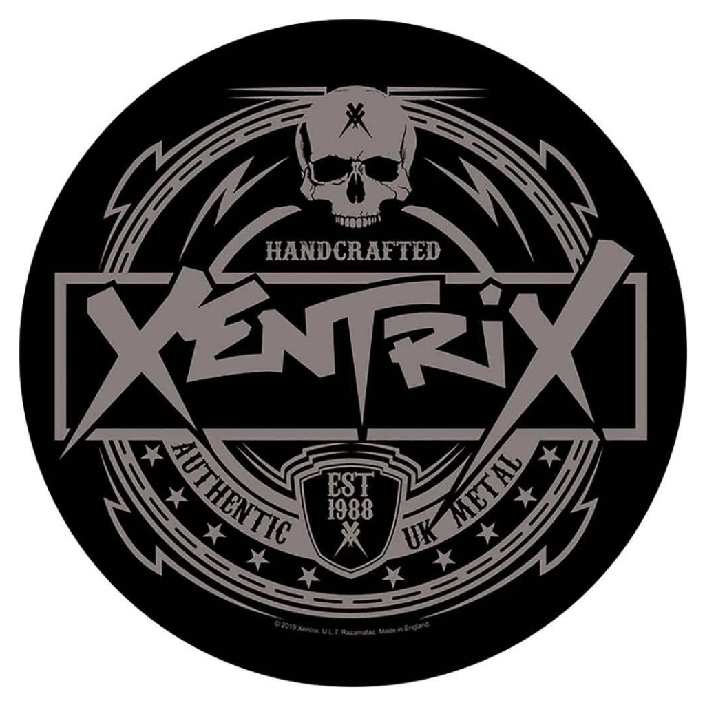 Xentrix Backpatch Rückenaufnäher Rund · Handcrafted UK Metal Est. 1988 (Ø 28cm)