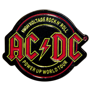 AC/DC Anstecker Pin · High Voltage Rock n Roll PWR-UP Tour · Official Metal Band Merch