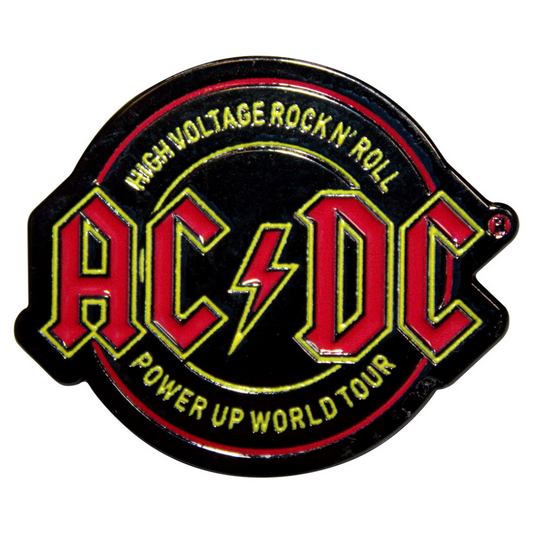 AC/DC Pin Anstecker · High Voltage Rock n Roll PWR-UP Tour · Official Metal Band Merch