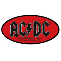 AC DC Aufnäher Patch Oval Logo Black Red